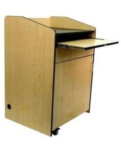 AmpliVox SN3235 - Multimedia Presentation Podium - Rectangle Top - 30in Table Top Width x 25in Table Top Depth - 45in Height - Cherry, Laminated - Melamine