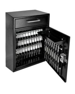 Mail Boss Key Boss High-Security Locking Key Cabinet/Drop Box, 16-1/4inH x 11-1/4inW x 4-3/4inD, Black