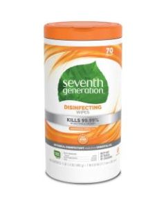 Seventh Generation Disinfecting Wipes, Lemongrass Scent, 70 Wipes Per Canister, Pack Of 6 Canisters