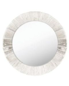 PTM Images Framed Mirror, Round, 28inH x 28inW, Antique White