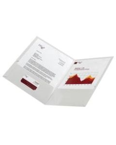 Office Depot Brand Laminated Paper 2-Pocket Folders, White, Pack Of 10