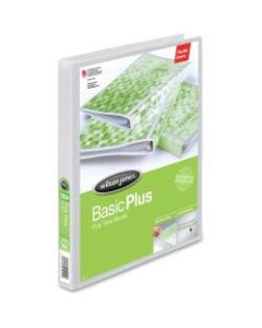Wilson Jones Flex Poly View 3-Ring Binder, 5/8in Round Rings, White
