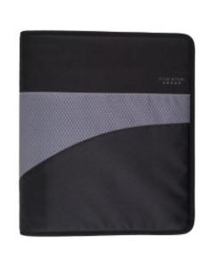 Five Star Zipper 3-Ring Binder, 1 1/2in Round Rings, Black/Gray