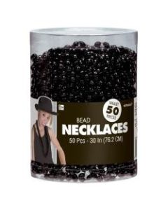 Amscan Bead Necklaces, 30in, Black, Pack Of 50 Necklaces