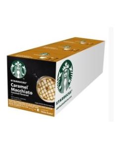 Starbucks Nescafe Dolce Gusto Single-Serve Coffee Freshpacks, Caramel Macchiato, Carton Of 36, 3 x 12 Per Box