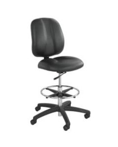 Safco Apprentice II Extended-Height Vinyl Chair, Black/Chrome