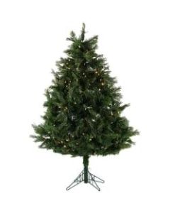 Fraser Hill Farm 6 1/2ft Flocked Snowy Pine Christmas Tree With Multi-Color LED String Lights