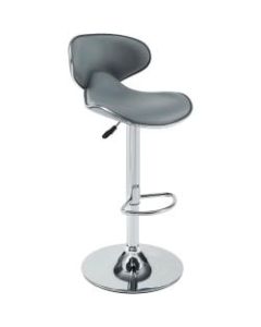 Powell Josiah Adjustable Bar Stool, Chrome/Gray