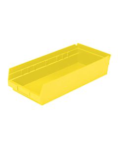 Akro-Mils Grease/Oil Resistant Shelf Bin, Small Size, 4in x 8 3/8in x 18in, Yellow