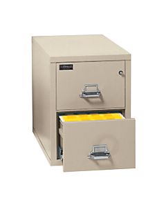 FireKing UL 1-Hour 31-5/8inD Vertical 2-Drawer Letter-Size File Cabinet, Metal, Parchment, White Glove Delivery