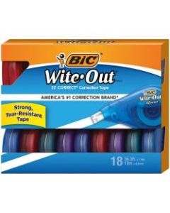 BIC Wite-Out EZ Correction Tape, 478-13/16in, White, Pack Of 18 Dispensers