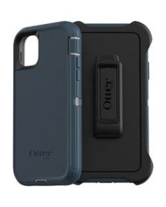 OtterBox Defender Carrying Case (Holster) Apple iPhone 11 Smartphone - Gone Fishin Blue - Polycarbonate Shell, Synthetic Rubber Cover, Polycarbonate Holster - Belt Clip
