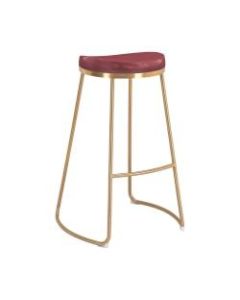 Zuo Modern Bree Barstools, Burgundy/Gold, Set Of 2