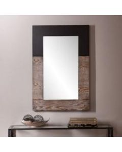 Holly & Martin Wagars Wall Mirror, 36inH x 24inW x 1 3/4inD, Black/Burnt Oak