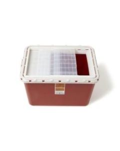 Medline Biohazard Containers, Slide Lid, 8 Gallons, Red, Pack Of 10