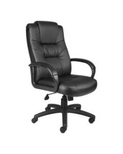 Boss Office Products Silhouette Ergonomic Bonded Leather High-Back Chair, Black