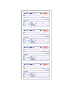 Adams Carbonless 2-Part Money/Rent Receipt Book, 5 1/4in x 11in, Book Of 200 Sets