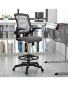 Flash Furniture Ergonomic Mesh Mid-Back Drafting Chair, Dark Gray