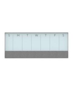 U Brands Glass Dry-Erase Weekly Calendar, 15 1/4in x 36in, White Board, White Aluminum Frame