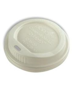 StalkMarket Planet Compostable Hot Cup Lids, 10-20 Oz, White, Pack Of 1000 Lids