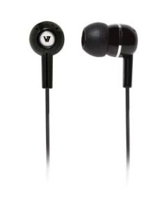 V7 HA100 Earphone - Stereo - Black - Mini-phone (3.5mm) - Wired - 32 Ohm - 20 Hz 20 kHz - Earbud - Binaural - Open - 3.94 ft Cable