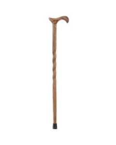 Brazos Walking Sticks Twisted Oak Walking Cane With Derby Handle, 40in, Brown