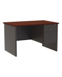 WorkPro 48inW Modular Right Pedestal Desk, Charcoal/Mahogany