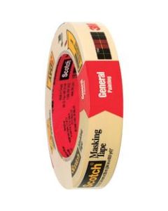 3M 2050 Masking Tape, 3in Core, 1in x 180ft, Natural, Pack Of 12