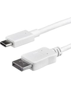 StarTech.com 3.3 ft / 1 m USB C to DisplayPort Cable - USB Type C to DP Video Adapter Cable - 4K 60Hz - White - 3.3 ft. USB C to DisplayPort cable and adapter in-one- 4K DisplayPort cable - White USB C to DisplayPort adapter cable