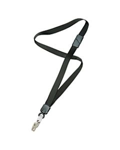 SKILCRAFT Deluxe Lanyard With Bulldog Clip, 36in, Black, Pack Of 12 (AbilityOne 8455-01-613-0200)