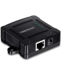 TRENDnet Gigabit PoE Splitter, 1 x Gigabit PoE Input Port, 1 x Gigabit Output Port, Up to 100m (328 ft), Supports 5V, 9V, 12V Devices, 802.3af PoE Compatible, PoE Powered, Black, TPE-104GS - Gigabit Power over Ethernet (PoE) Splitter