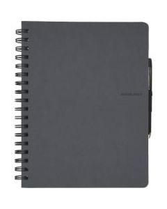 Mead Wirebound Premium Notebook - Wire Bound - 9.50in x 7.8in0.9in - 80 Sheets - Gray Cover - Perforated, Index Sheet - 1Each