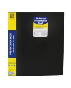 C-Line Bound Sheet Protector Presentation Book, 24 Pockets, 8 1/2in x 11in, Black, Pack Of 4