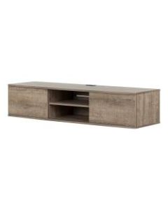 South Shore Agora Wall-Mounted Media Console, 11-1/2inH x 57inW x 17-3/4inD, Weathered Oak