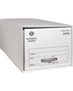Business Source Drawer Storage Boxes - External Dimensions: 12.5in Width x 23.3in Depth x 10.3inHeight - Media Size Supported: Letter - Light Duty - Stackable - White - For File - Recycled - 6 / Carton