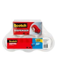 Scotch Heavy-Duty Shipping Packing Tape With Dispenser, 1-7/8in x 54.6 Yd., Clear, Pack Of 6 Rolls