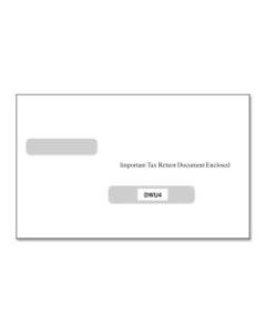 ComplyRight Double-Window Envelopes For W-2/1099 (LU4) Tax Forms, Moisture-Seal, White, Pack Of 100 Envelopes