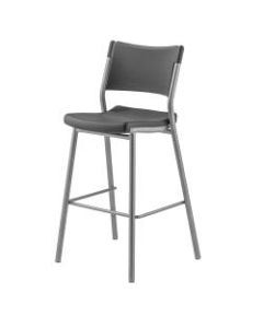 National Public Seating Cafe Time Barstool, Charcoal Slate/Silver