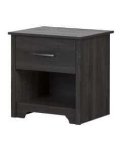 South Shore Fusion 1-Drawer Nightstand, 22-1/2inH x 21-3/4inW x 17-3/4inD, Gray Oak