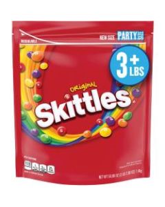Skittles Original Party Size Bag - Orange, Lemon, Green Apple, Grape, Strawberry - Resealable Container - 3 lb - 1 Each