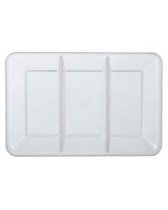 Amscan Plastic Rectangular Sectional Trays, 9in x 14-1/4in, Clear, Pack Of 5 Trays