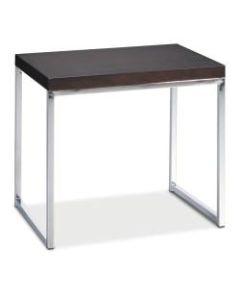 Ave Six Wall Street End Table, Chrome/Espresso