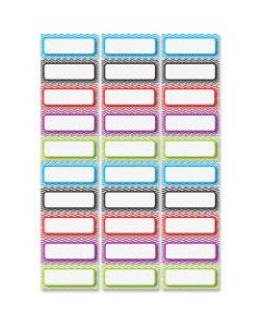 Ashley Dry Erase Chevron Nameplate Magnets - 30 (Rectangle) Shape - Magnetic - Chevron - Die-cut, Write on/Wipe off, Heavy Duty - Multicolor - Foam - 1 Pack