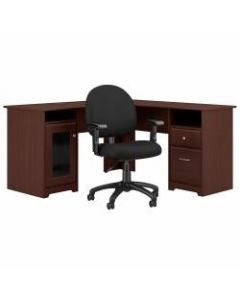 Bush Furniture Cabot 60inW L-Shaped Desk And Office Chair, Harvest Cherry, Standard Delivery