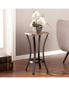 Southern Enterprises Libson Accent Table, Round, Black/Gold