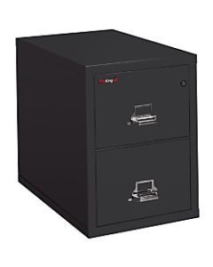 FireKing UL 1-Hour 31-5/8inD Vertical 2-Drawer Letter-Size File Cabinet, Metal, Black, White Glove Delivery