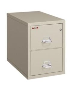 FireKing UL 1-Hour 31-5/8inD Vertical 2-Drawer Legal-Size File Cabinet, Metal, Parchment, White Glove Delivery