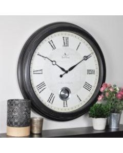 FirsTime Adair Round Wall Clock, 24in, Oil-Rubbed Bronze