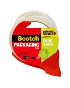Scotch Sure Start Shipping Tape With Dispenser, 1-7/8in x 38.2 Yd., Clear