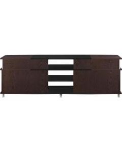 Ameriwood Home Carson TV Stand For 70in Flat-Screen TVs, Cherry/Black